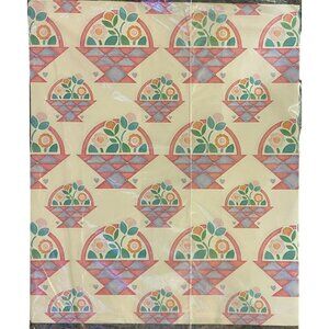 Vintage Current Gift Wrap and Gift Card NEW 1986 Flower Basket All Occasion